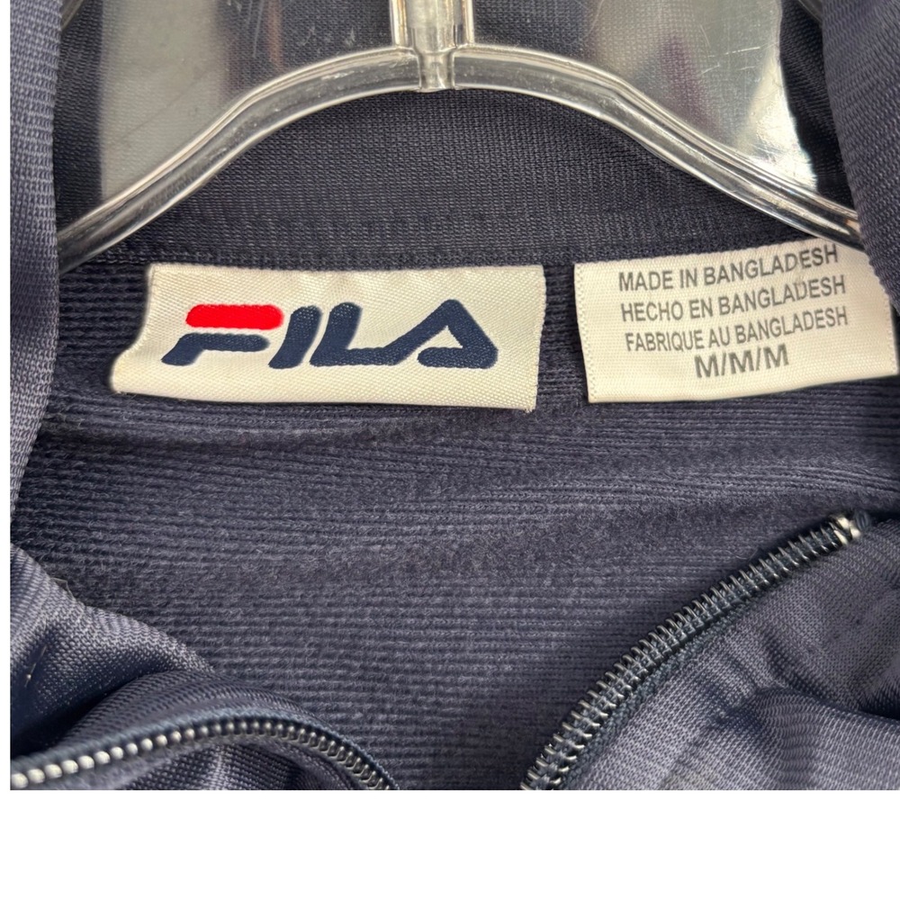 Fila Vintage 90s Iconic Track Jacket Mens Medium Navy Blue Sportswear Full Zip - Picture 7 of 10